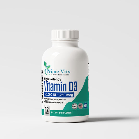 PrimeVits vitamina d3 alta potencia 50000 iu caja de 12 tabletas