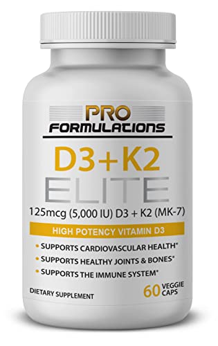 Pro Formulations MD D3 + K2 Elite suplemento 60 cápsulas alta potencia