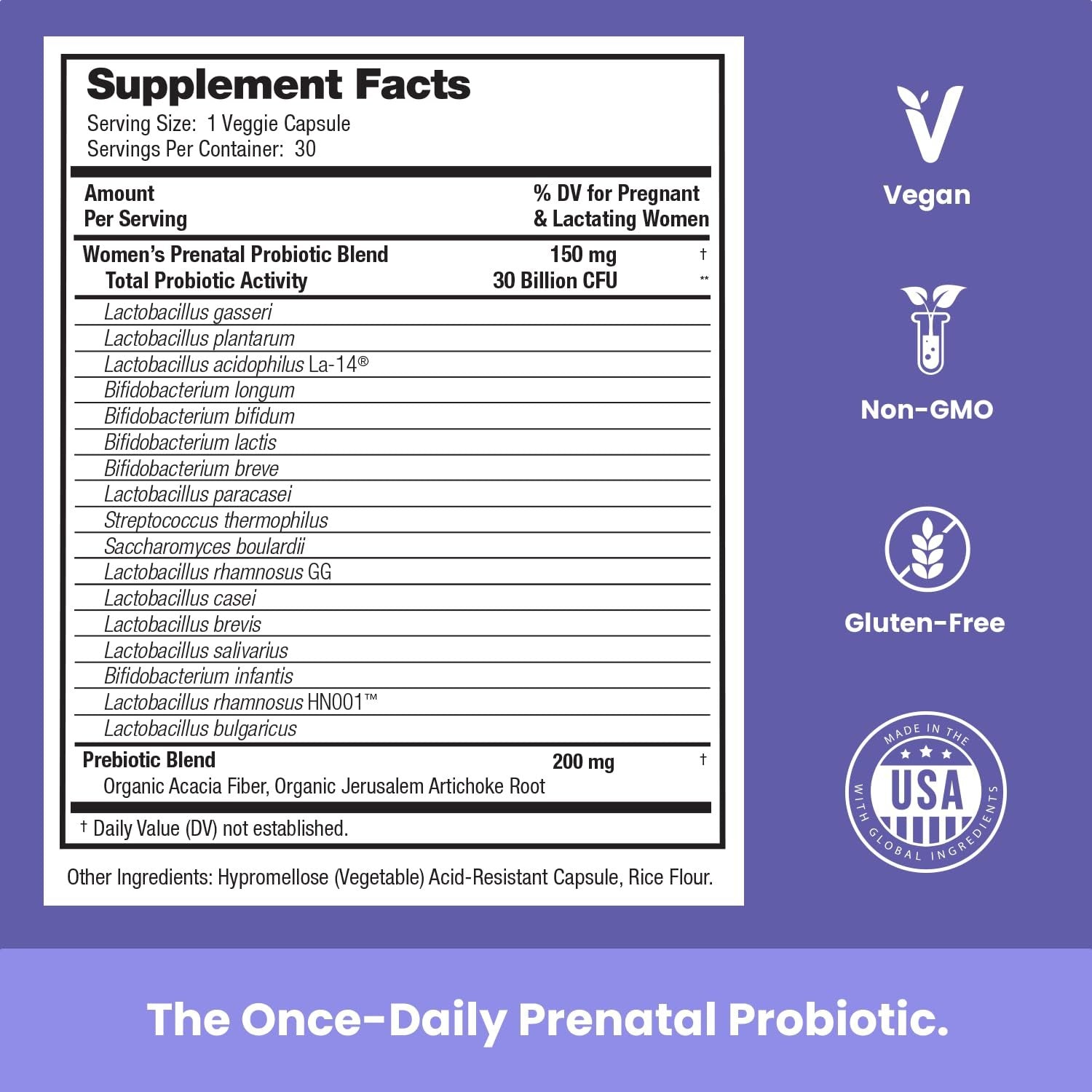 Probióticos prenatales para embarazo saludable Mother's Promise
