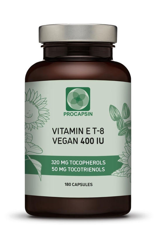 Procapsin Vitamina E 400 IU suplemento vegano tocoferoles y tocotrienoles
