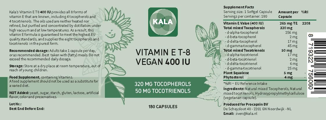 Frasco de Procapsin Vitamina E con todas las formas de tocoferoles y tocotrienoles