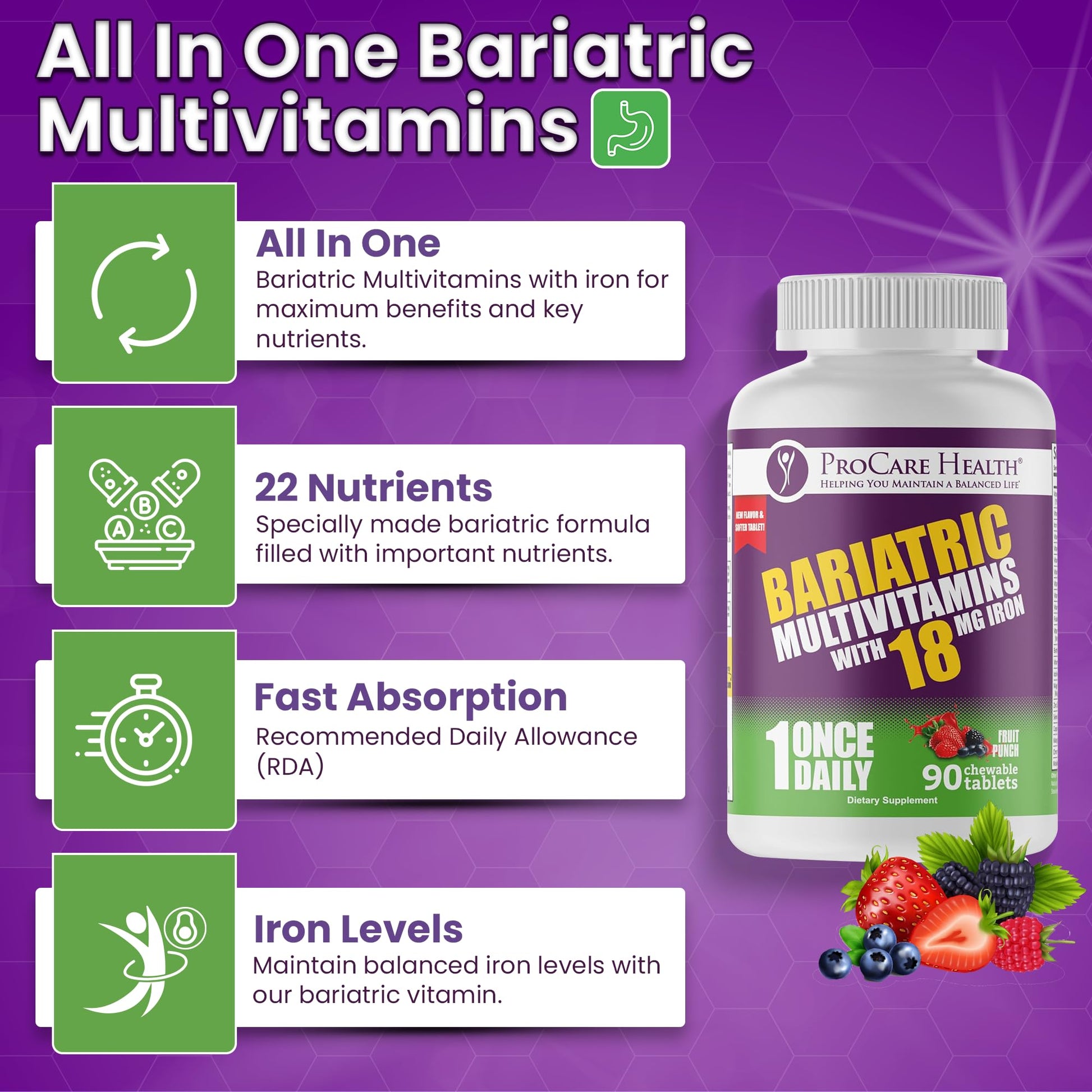 procare health multivitaminas masticables libre de gluten y gmo