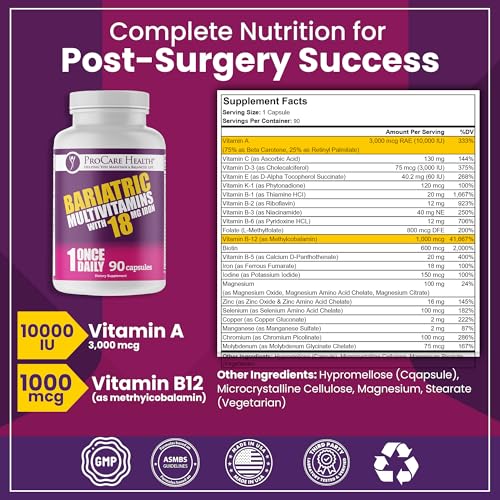 ProCare vitaminas post cirugía laparoscópica y bypass gástrico