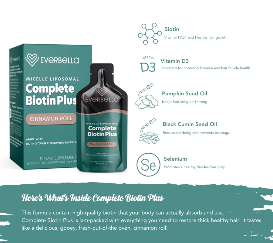 Producción de queratina con EVERBELLA biotina plus fórmula liposomal