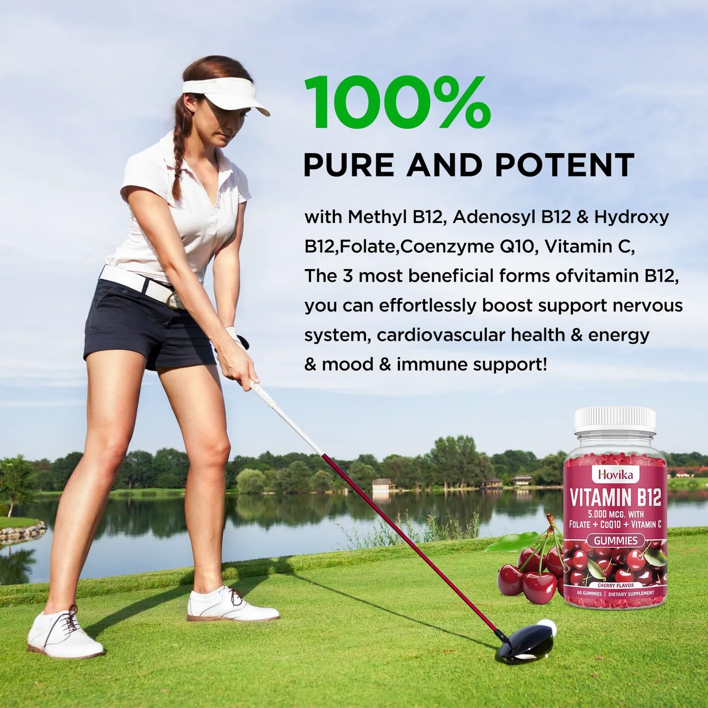 Producto B12 masticable con CoQ10 y vitamina C para metabolismo