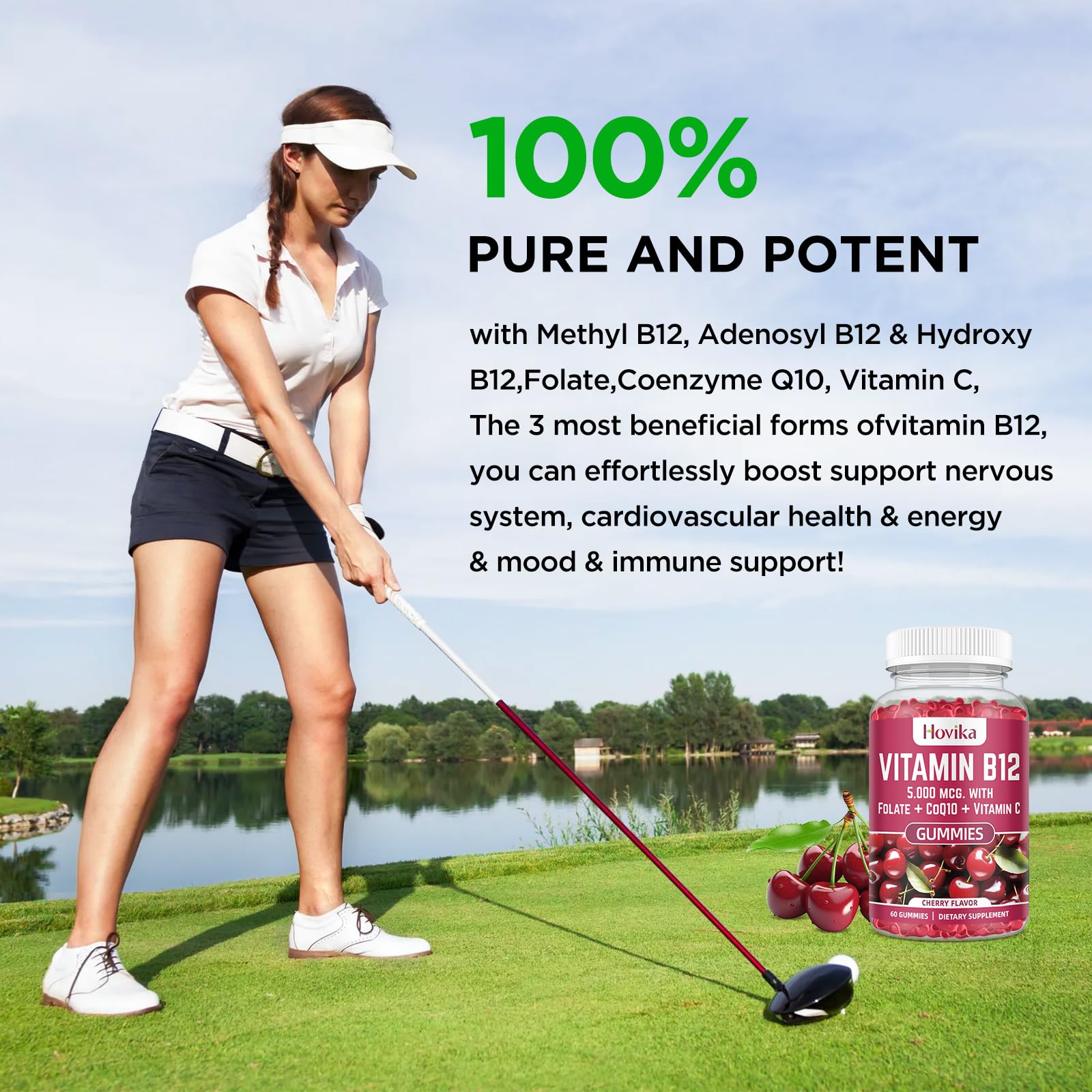 Producto B12 masticable con CoQ10 y vitamina C para metabolismo