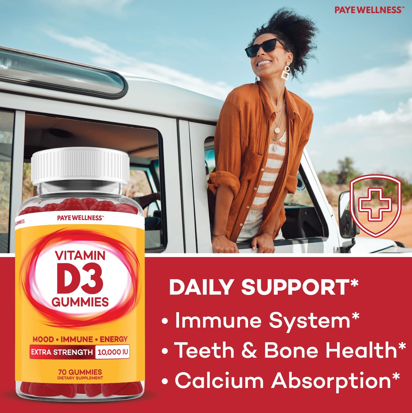 Producto gomitas vitamina D3 premium PAYÉ para toda la familia