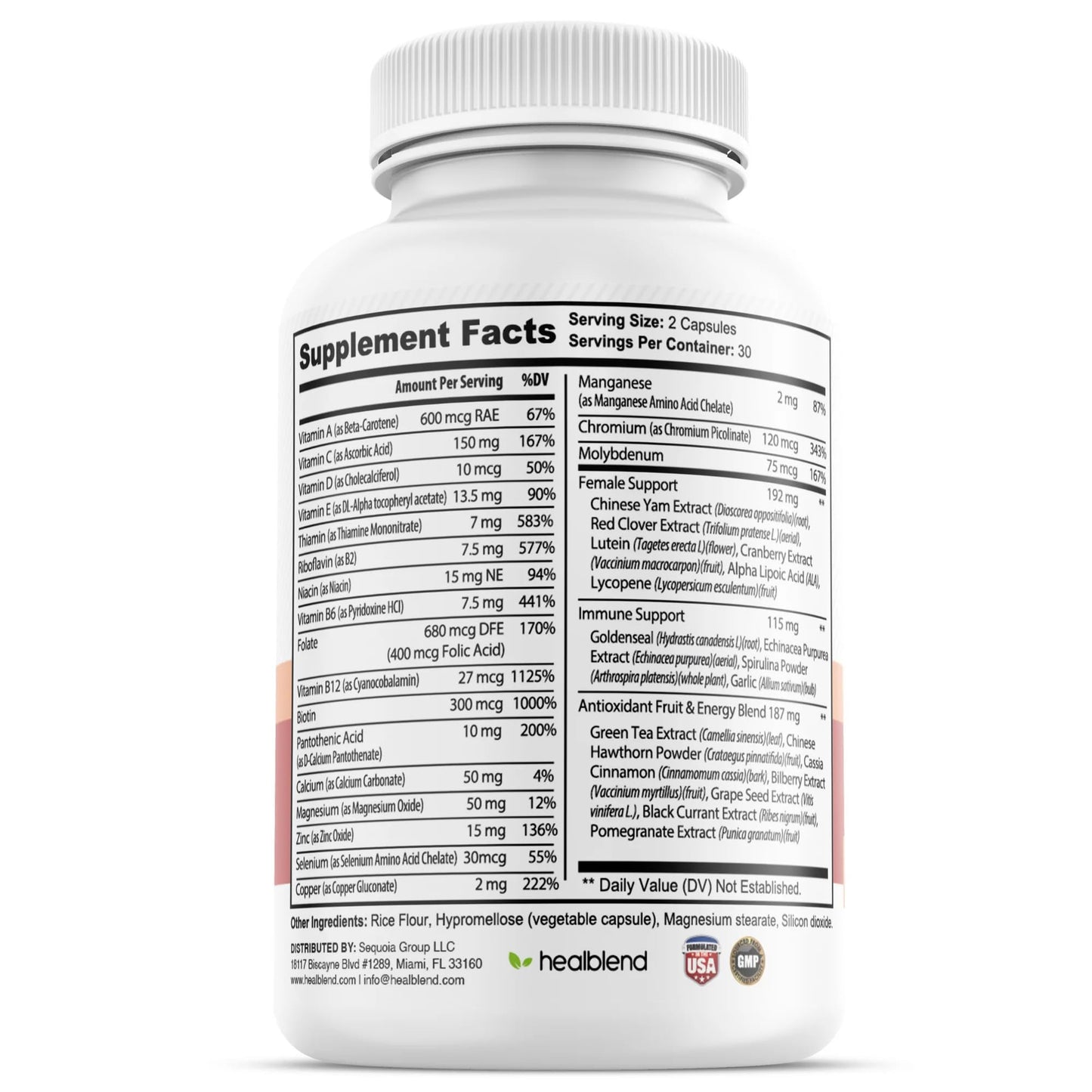 Producto multivitaminas para mujeres con biotina