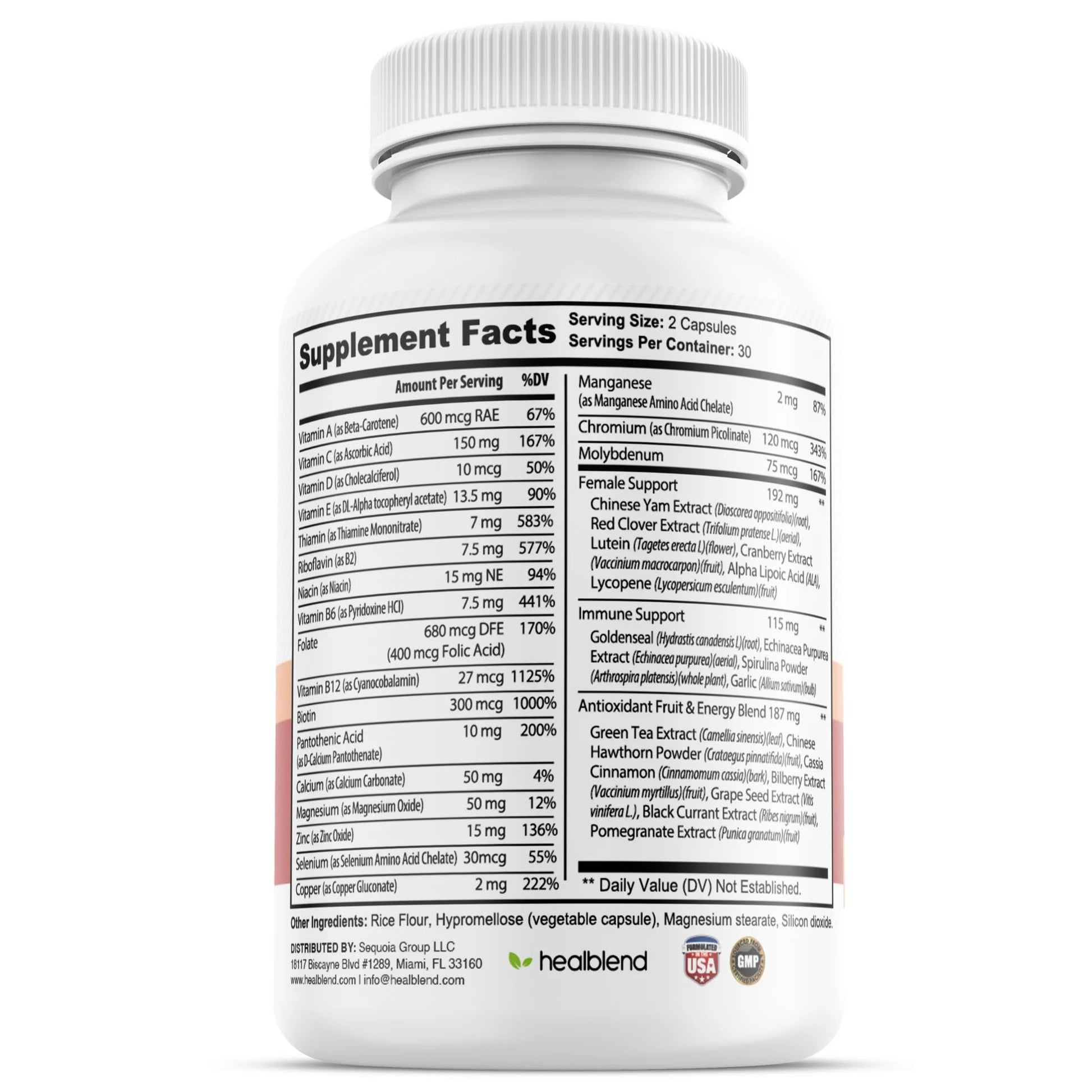 Producto multivitaminas para mujeres con biotina
