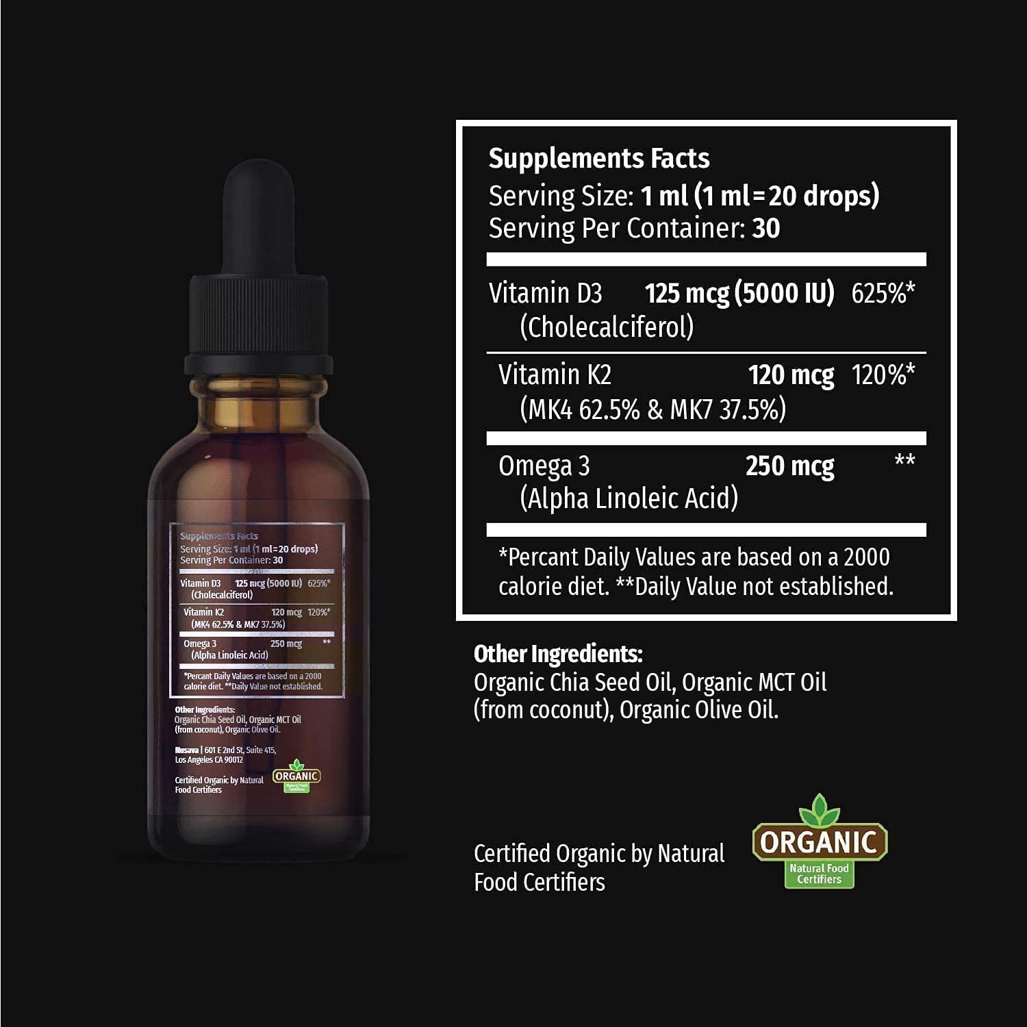 Producto multivitamínico líquido Nusava para inmunidad