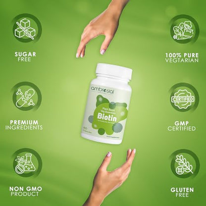 Producto vegano Ambrosial biotina para cabello