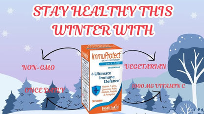 Producto vegetariano HealthAid defensa inmunológica 30 tabletas