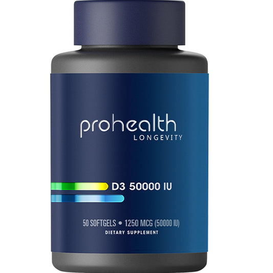 ProHealth Vitamina D3 50,000 IU botella frontal