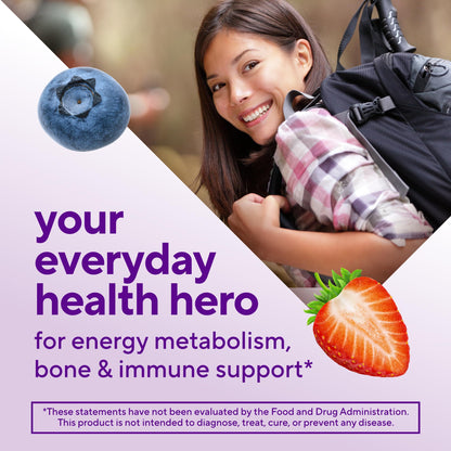 Promoción de Vitafusion destacando beneficios para la salud.