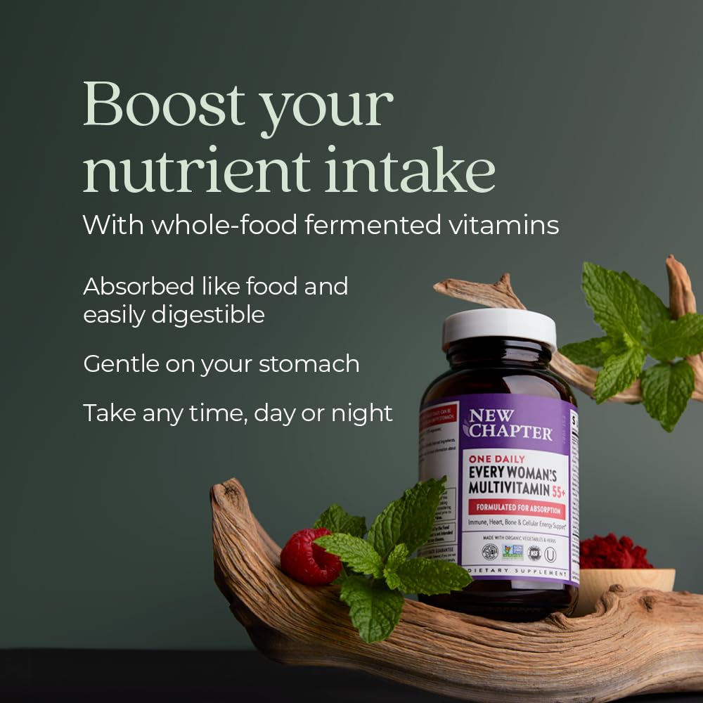 Imagen de promoción de multivitaminas mostrando botellas y hojas saludables