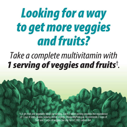 Promoción de multivitaminas con frutas y verduras