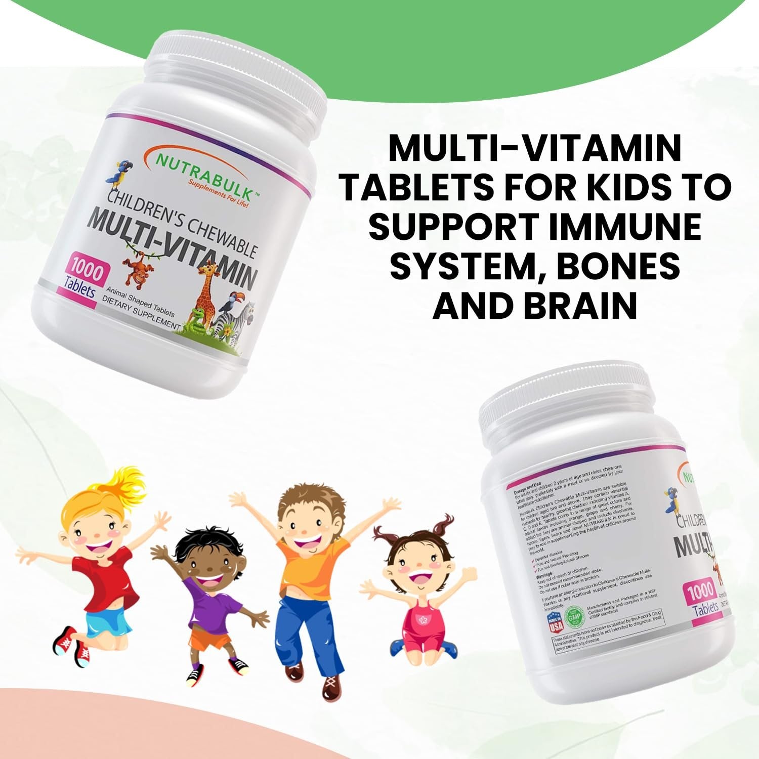 Promoción de multivitaminas para inmunidad y crecimiento.