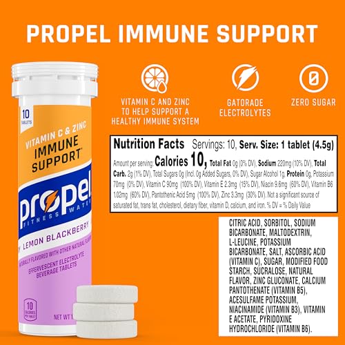 Propel tabletas vitamina c zinc sin azúcar bajo calorías