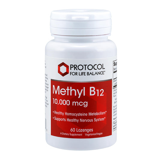 Frasco de Protocol Metil B12 10000mcg 60 pastillas