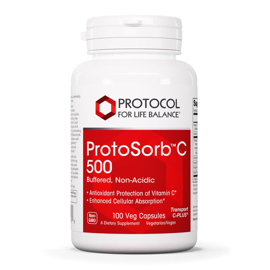 Protocol Protosorb C 500 suplemento vitamina c 100 cápsulas vegetales