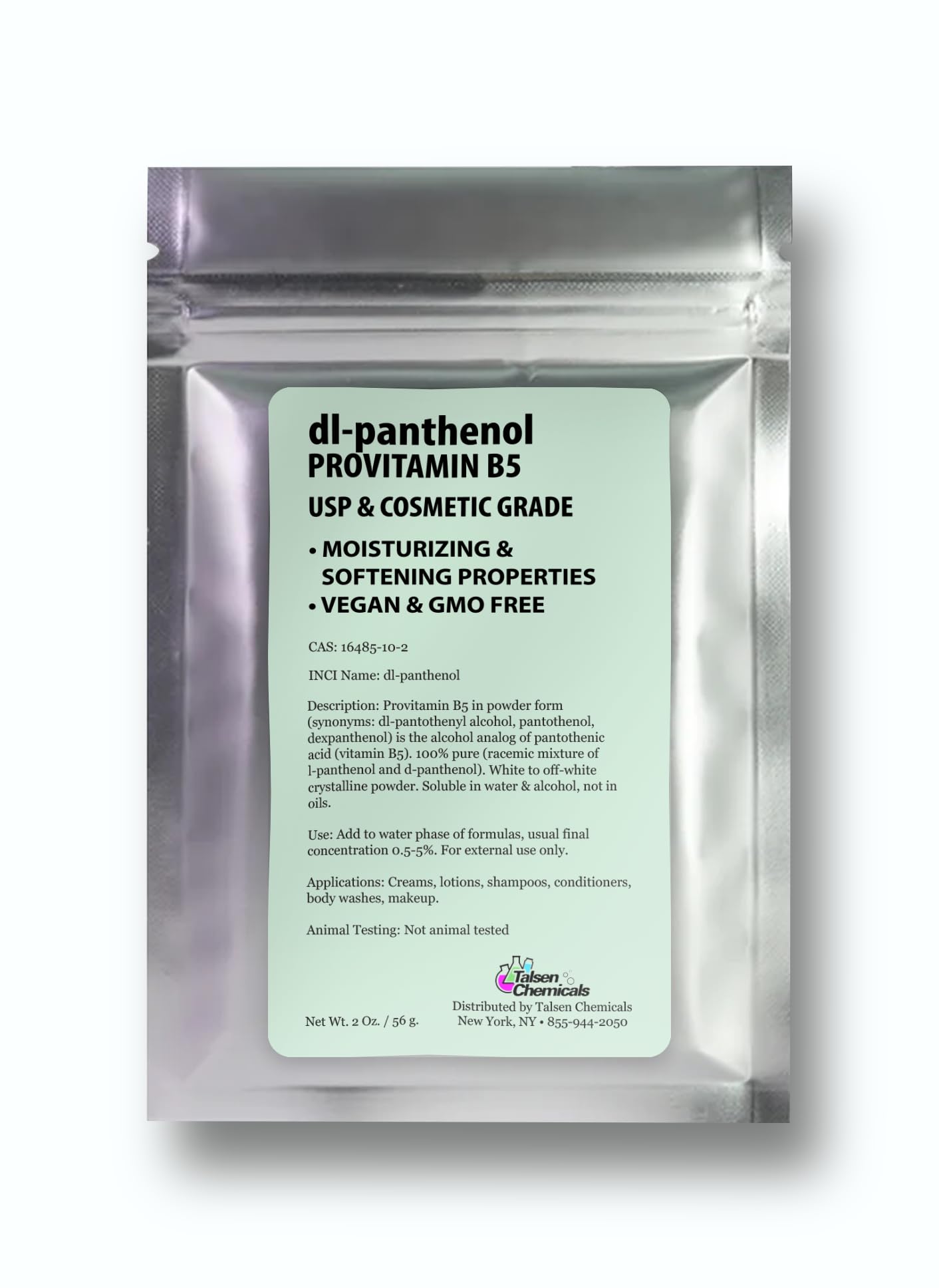 Polvo de Provitamina B5 dl-Pantenol Talsen Chemicals