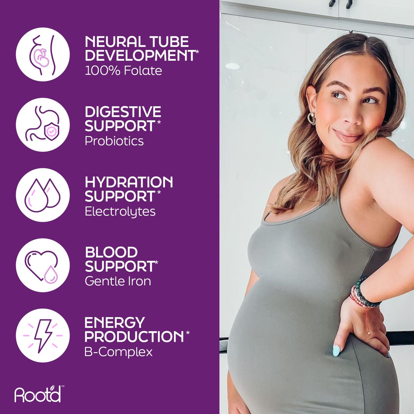 Pruebas de calidad de Root'd polvo multivitamínico prenatal garantizadas