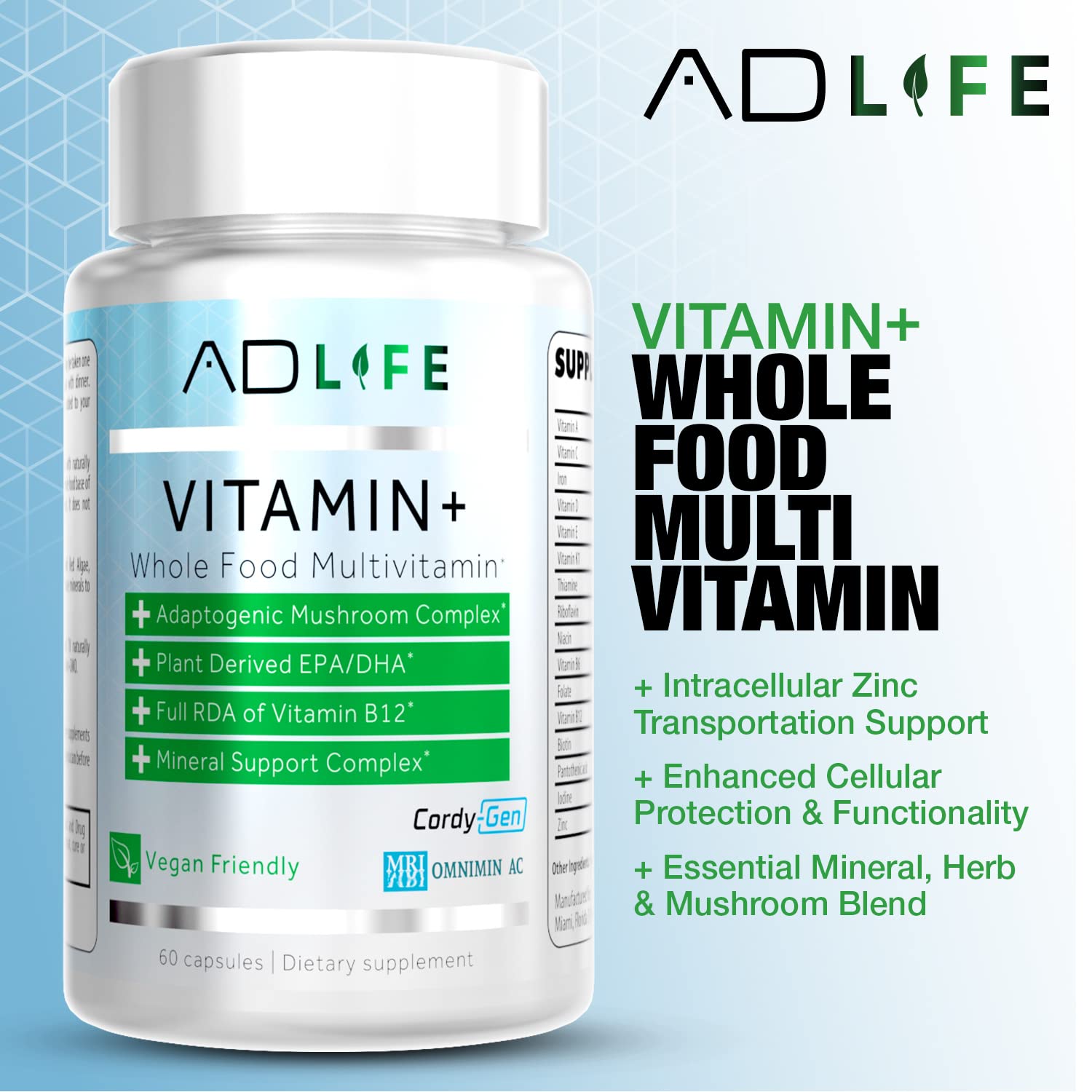 publicidad del multivitamínico Vitamin+ con beneficios