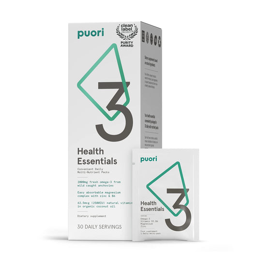Puori P3 Esenciales para la Salud, 30 sobres diarios.