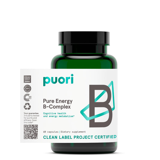 Puori Pure Energy complejo vitaminas B frasco frontal