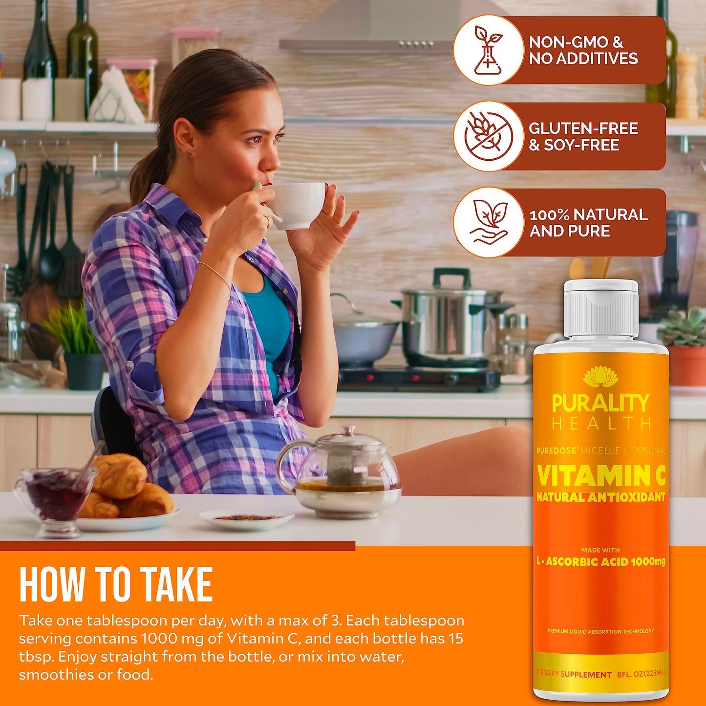 Purality health vitamina c líquida micelar liposomal tecnología