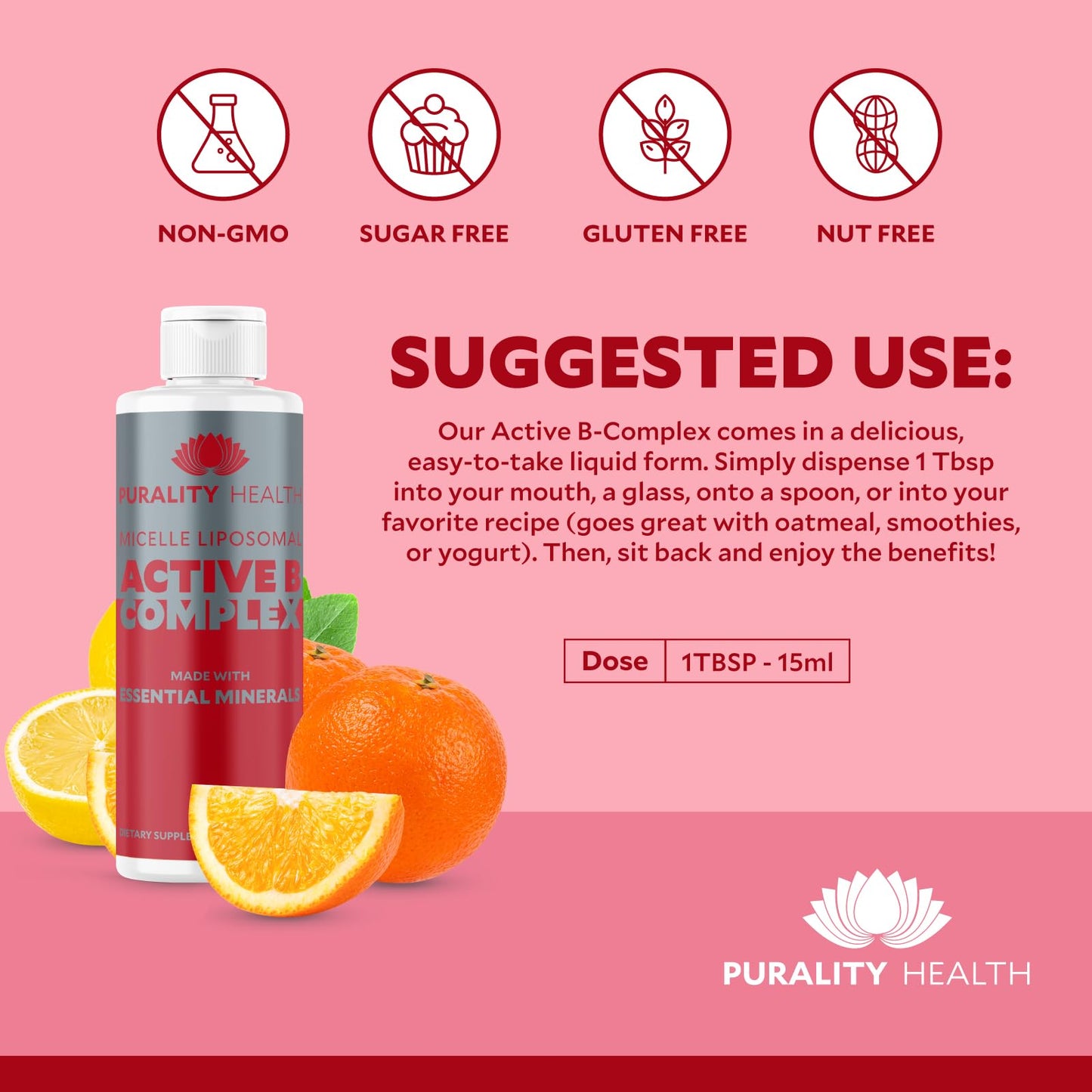Purality Health vitaminas b líquidas para mejor absorción