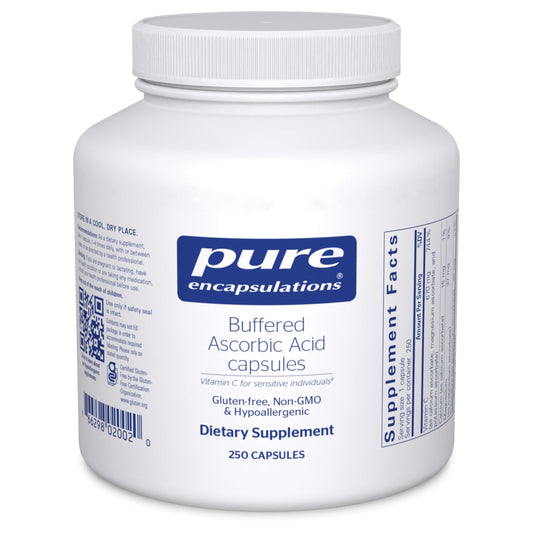 Pure Encapsulations cápsulas ácido ascórbico buffer vitamina c 250