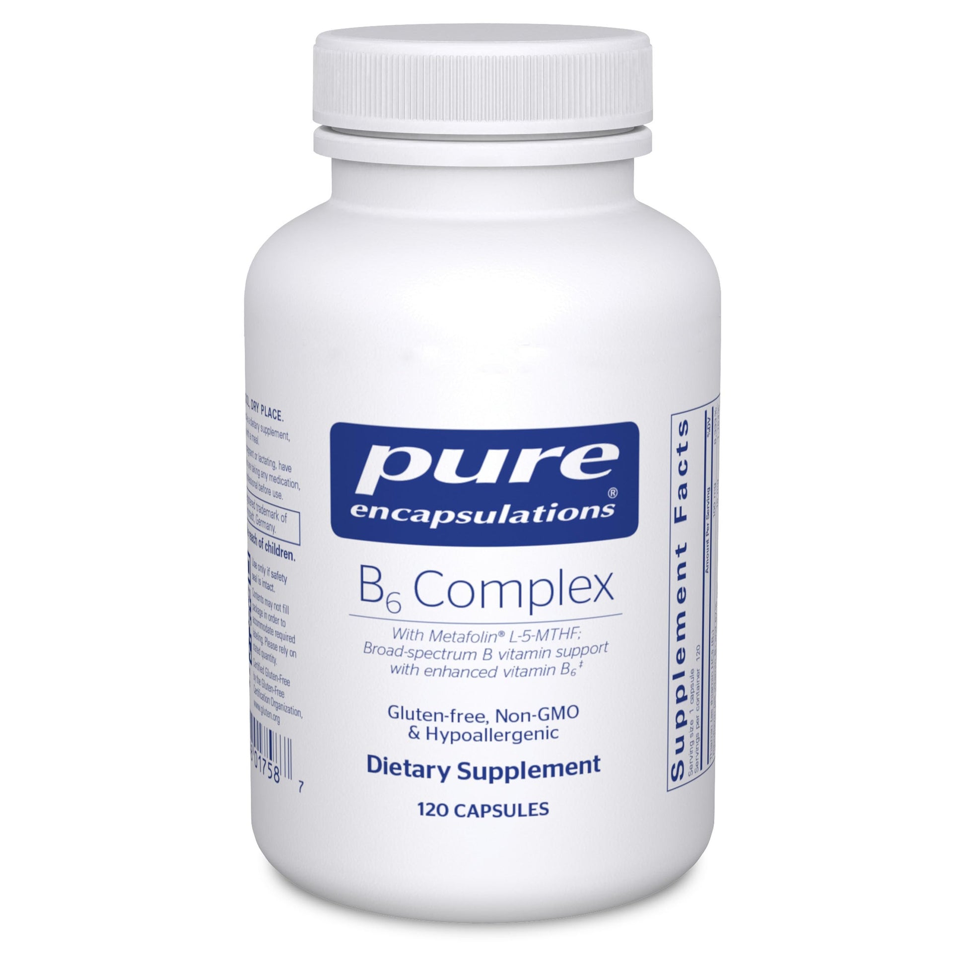 Frasco Pure Encapsulations complejo B6 120 cápsulas