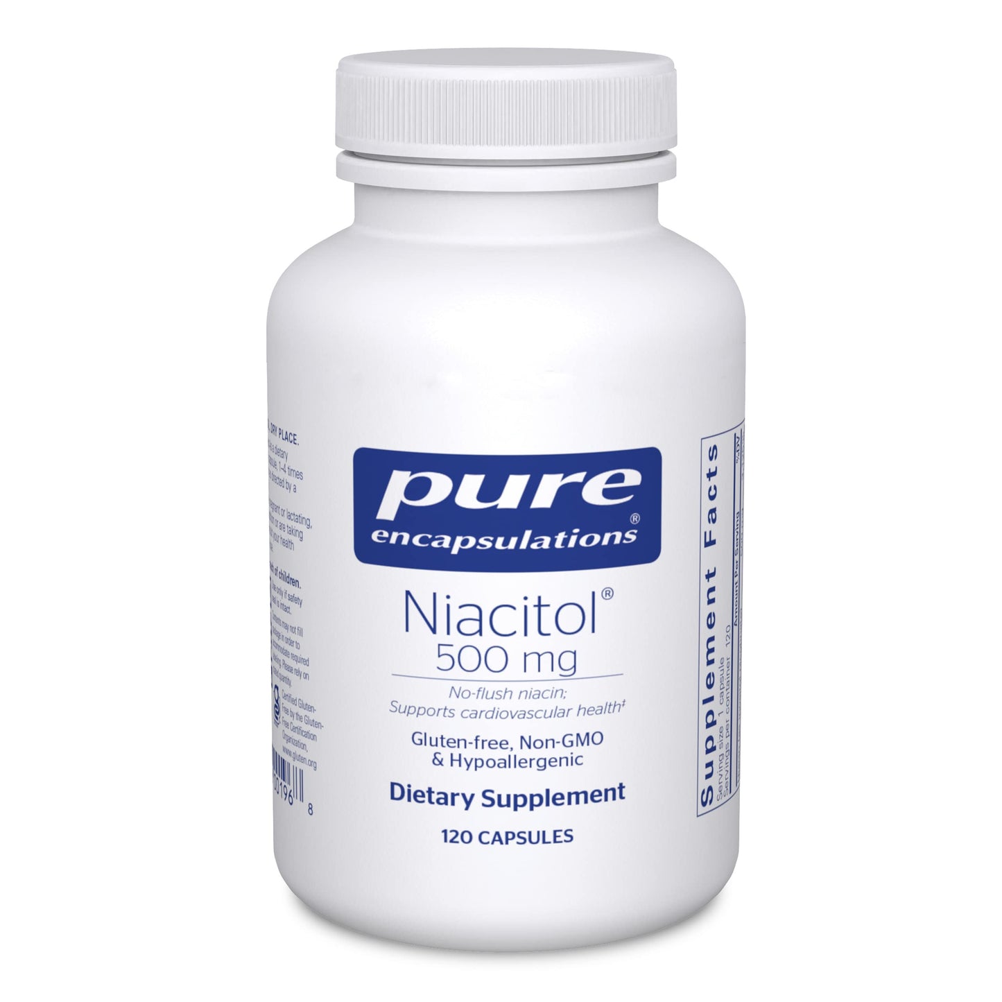 Pure Encapsulations Niacitol 500 mg botella de 120 cápsulas