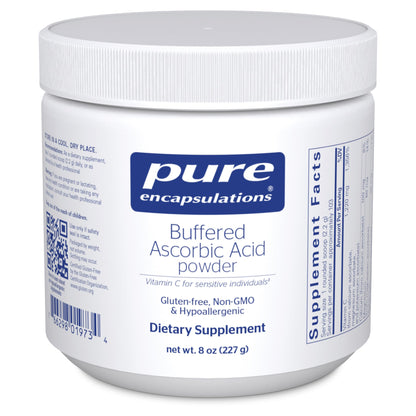 Envase Pure Encapsulations polvo vitamina C bufferado 8 oz