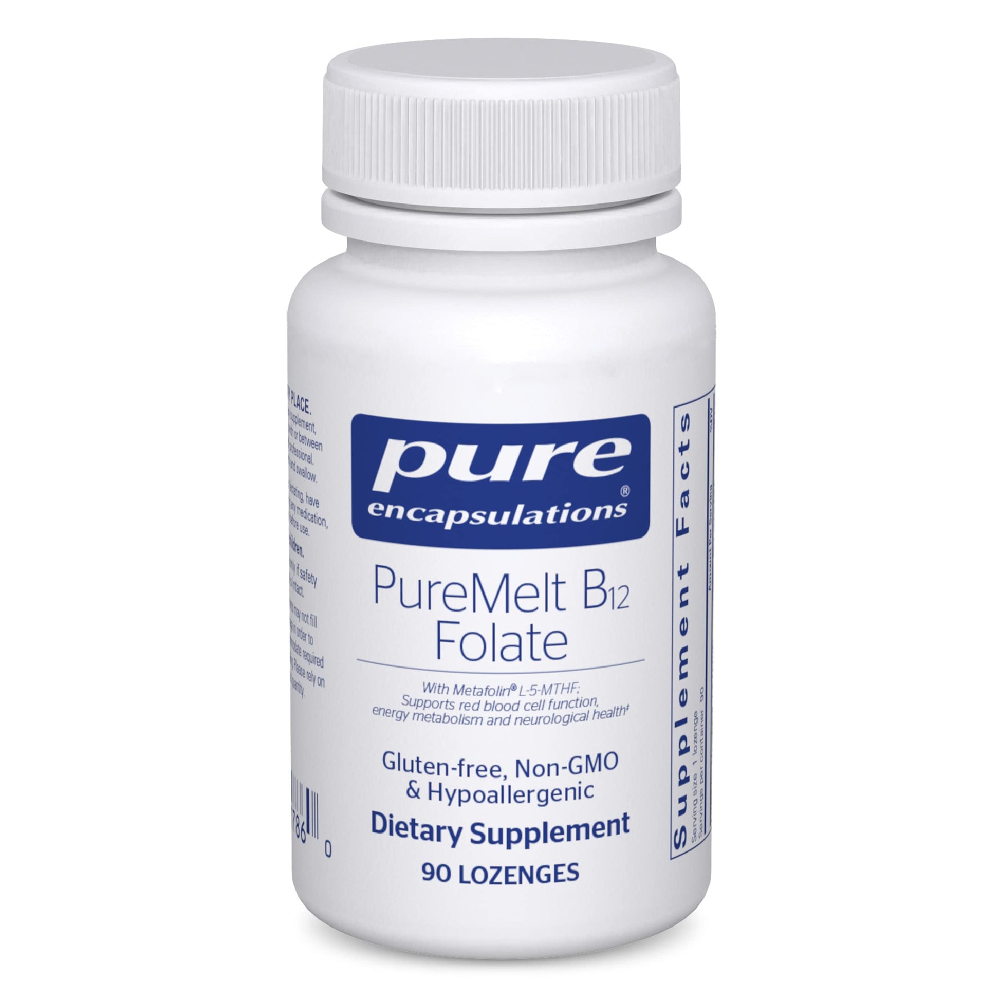 Pure Encapsulations PureMelt B12 Folate paquete 90 pastillas veganas