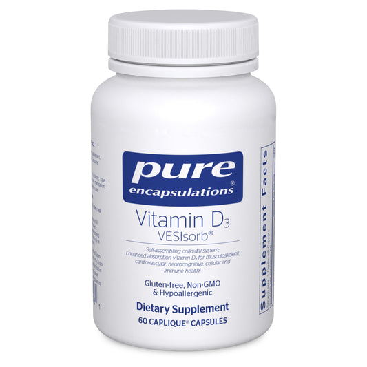 Botella Pure Encapsulations Vitamina D3 VESIsorb 60 cápsulas
