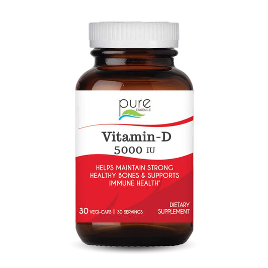 Pure Essence Labs cápsulas vitamina d 5000 ui suplemento vegetariano