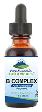 Pure Mountain Botanicals vitamina compleja B líquido frambuesa
