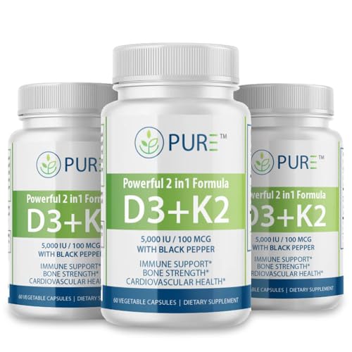 PURE Nutraceutical D3+K2, promoción salud ósea