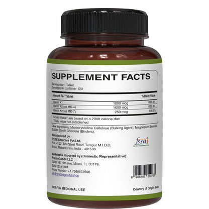 Pure Nutrition Complejo vitamina K para rutina diaria bienestar balanceado
