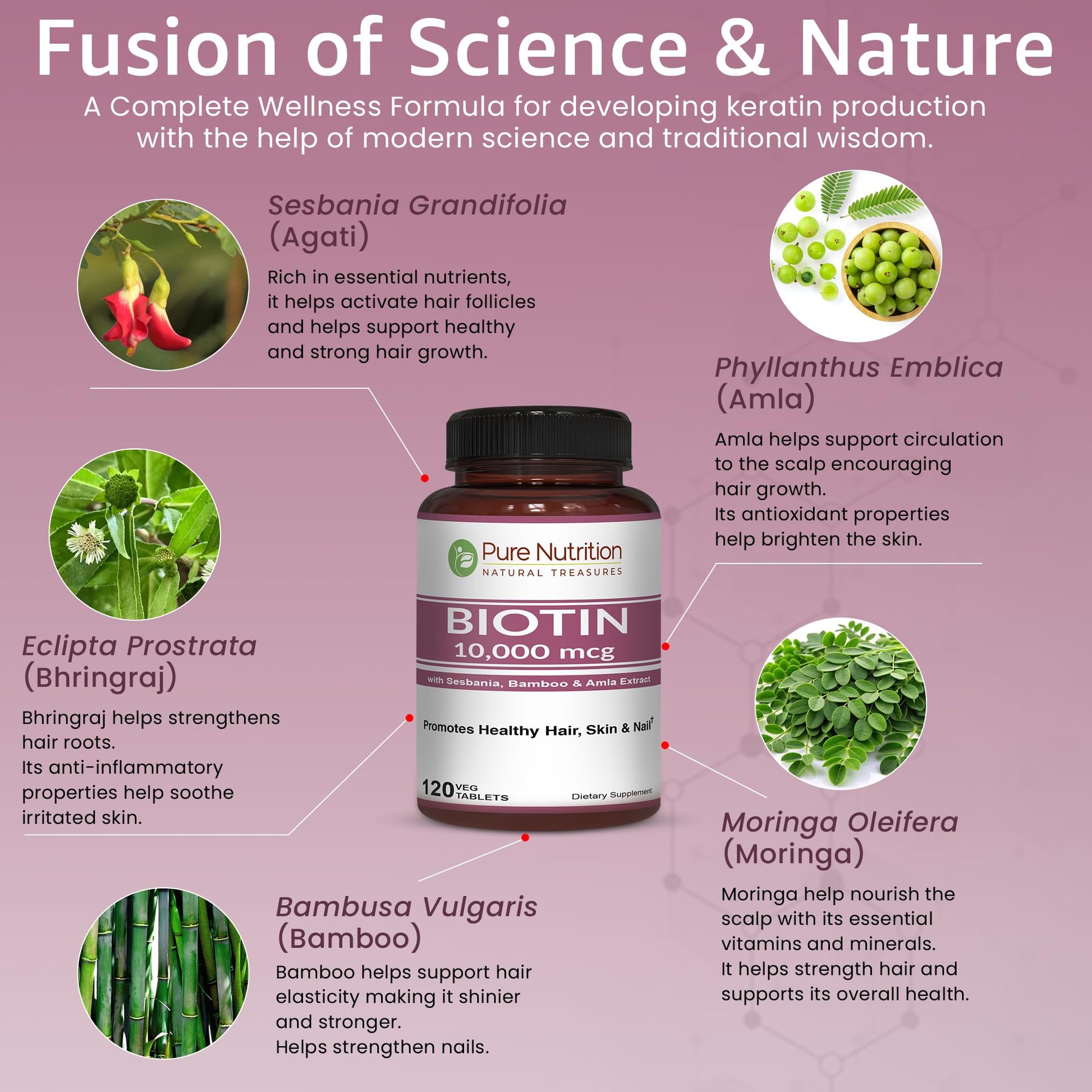Pure Nutrition suplemento para el cabello y piel sanos
