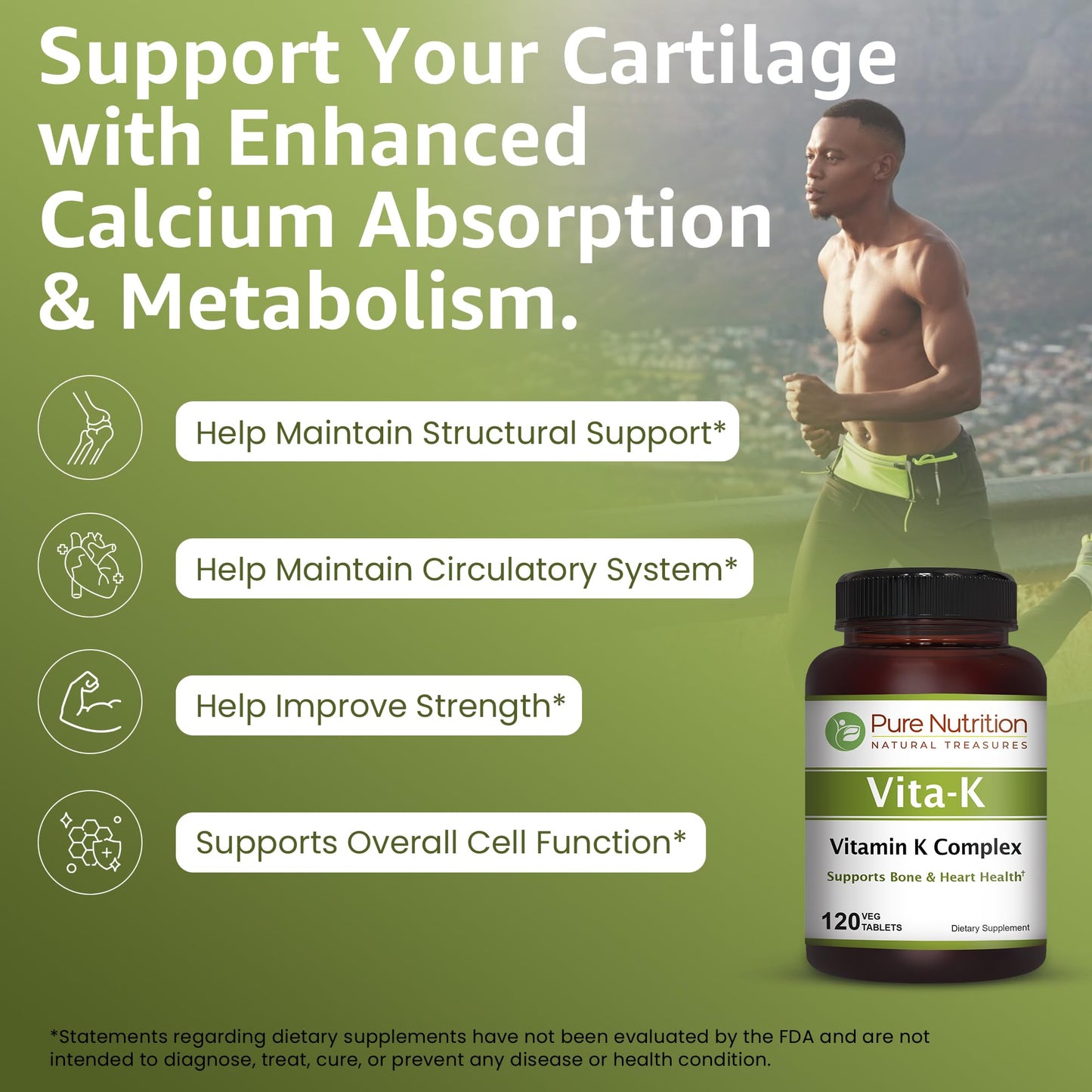 Pure Nutrition suplemento con vitamina K1 y K2 para bienestar y vitalidad