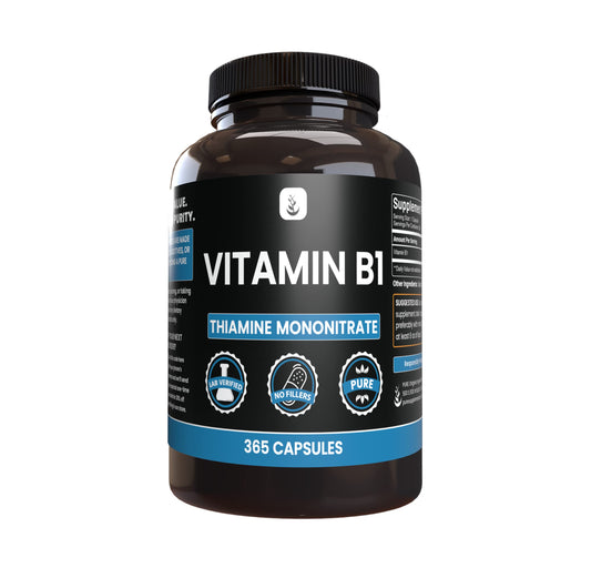 Botella PURE ORIGINAL INGREDIENTS Vitamina B1 365 cápsulas