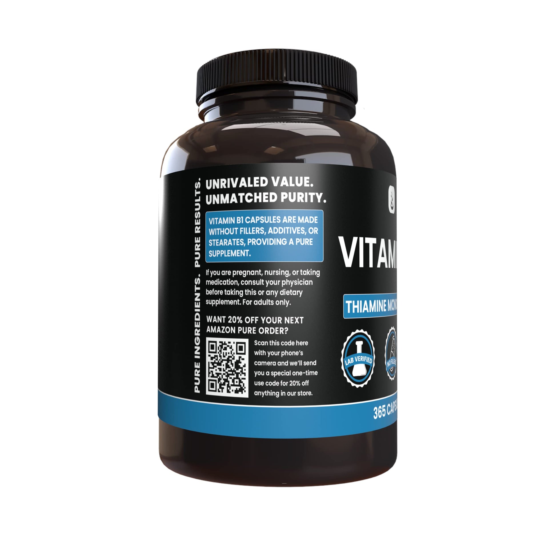 Etiqueta frontal PURE ORIGINAL INGREDIENTS Vitamina B1