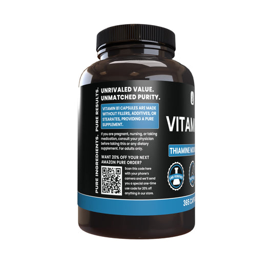Etiqueta frontal PURE ORIGINAL INGREDIENTS Vitamina B1