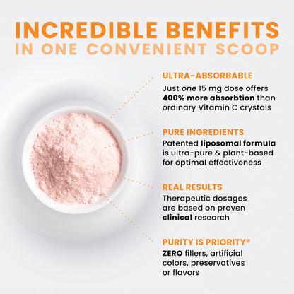 Pure TheraPro Rx polvo vitamina c detalles del empaque lateral