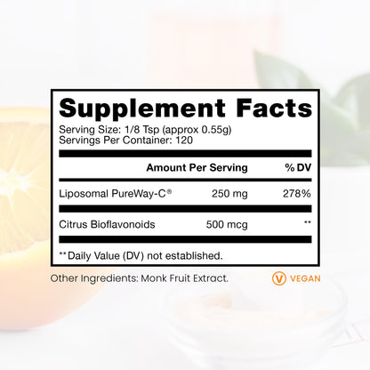 Pure TheraPro Rx polvo vitamina c envase abierto