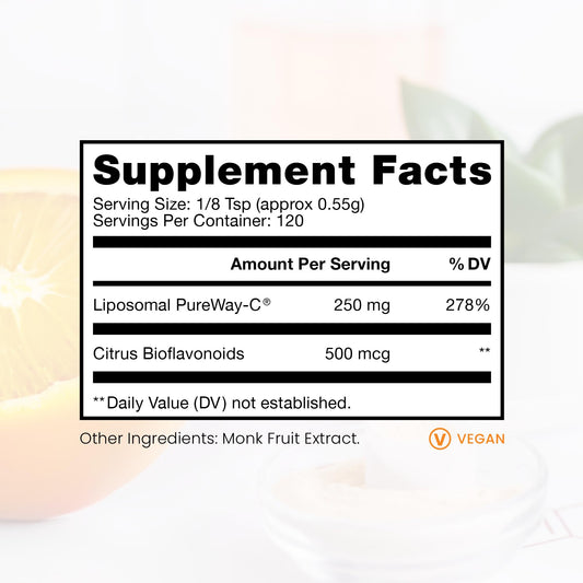 Pure TheraPro Rx polvo vitamina c envase abierto
