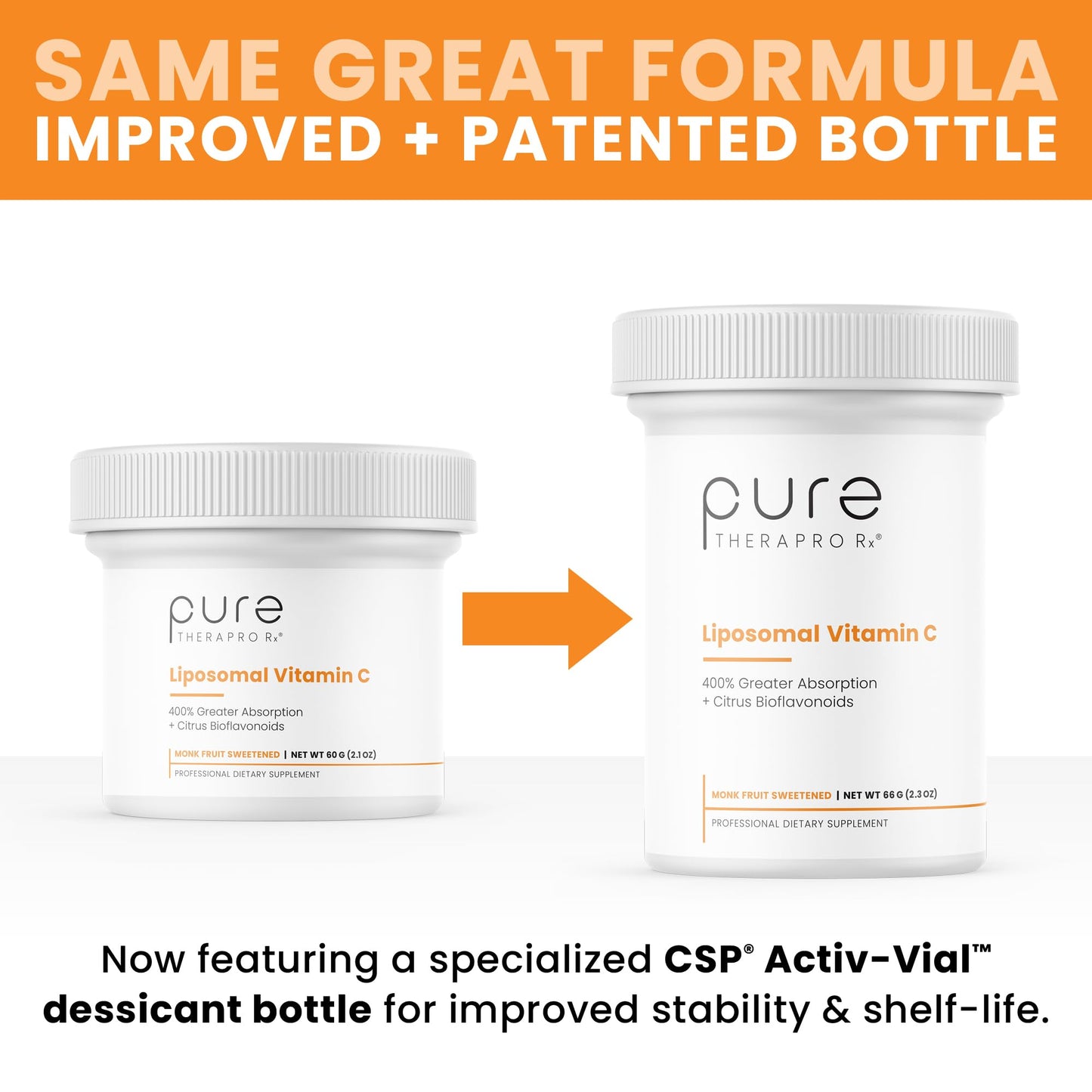 Pure TheraPro Rx respaldo del polvo vitamina c liposomal en caja